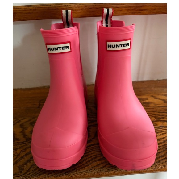 Hunter Shoes - Hunter Original Chelsea Rain Boots Pink Rubber Ankle Waterproof WFS2006RMA US 5